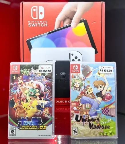 Nintendo Switch Oled Console 64GB - WHITE + 2 JOGOS - PRODUTO NOVO COM GARANTIA DA LOJA