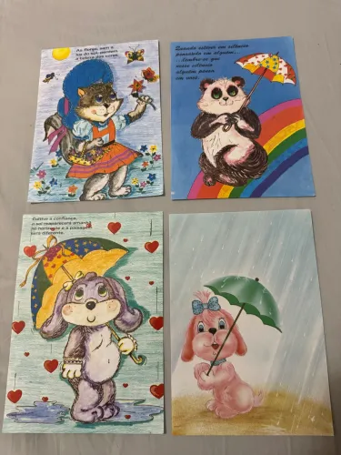 Kit 4 papéis de carta coloridos , raro da década de 80/90