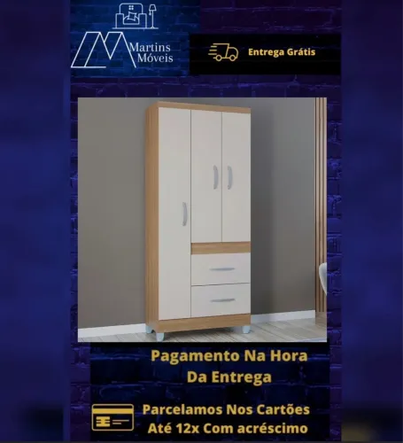 GRANDE PROMOÇÃO*GUARDA ROUPA 3 PORTAS ATENAS ENTREGA GRÁTIS ACEITA CARTÃO