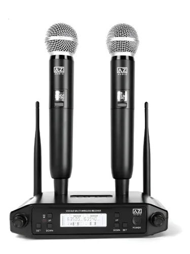Microfone Sem Fio AZ AUDIO Vocale Multi Profissional Com Dois Bastões