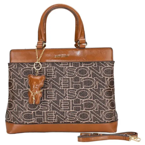 Bolsa Chenson Monograma Café em Poliuretano forro em tecido personalizado nova zero 
