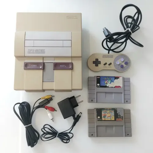 Super Nintendo Original com controle Original + 2 Cartuchos