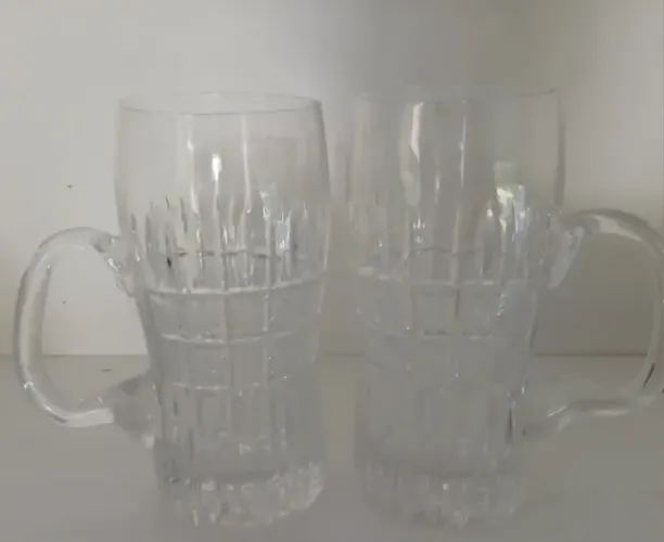 2 Canecas em Cristal Bohemia 17 cm x 8 cm