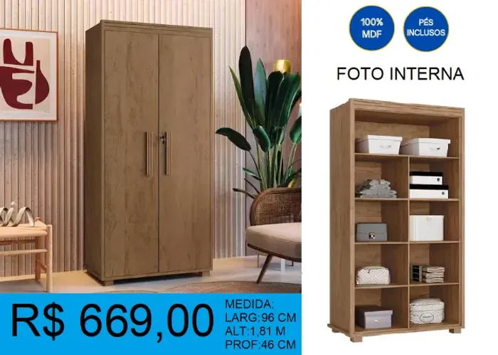 Multi uso atenas com dupla repartição 100%MDF - Entrega e montagem Gratis