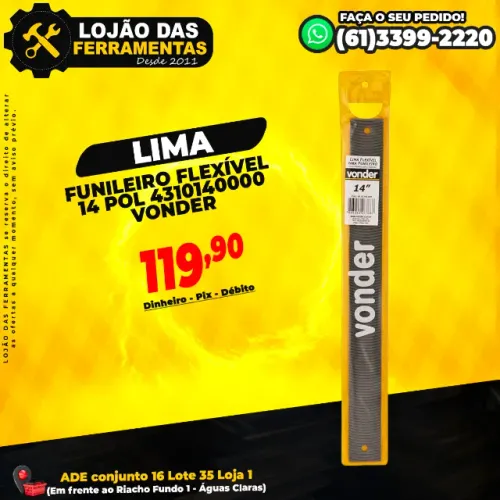 Lima Funileiro Flexível 14 Pol 4310140000 Vonder