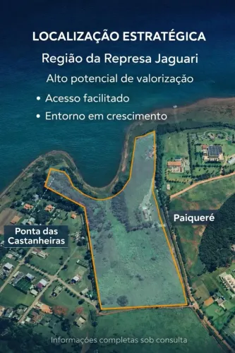 Área  Para Condomínio , Pé na Água  na Represa de Piracaia / Bragança