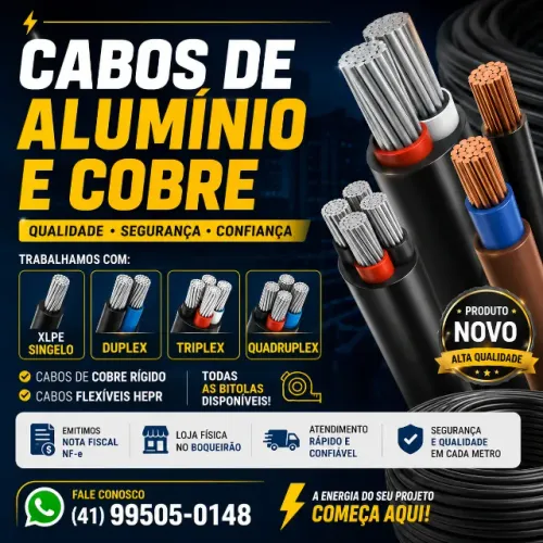 Cabos de Alumínio e Cobre | XLPE Duplex Triplex Quadruplex | Todas Bitolas