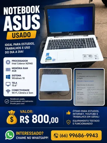 NOTEBOOK ASUS À VENDA