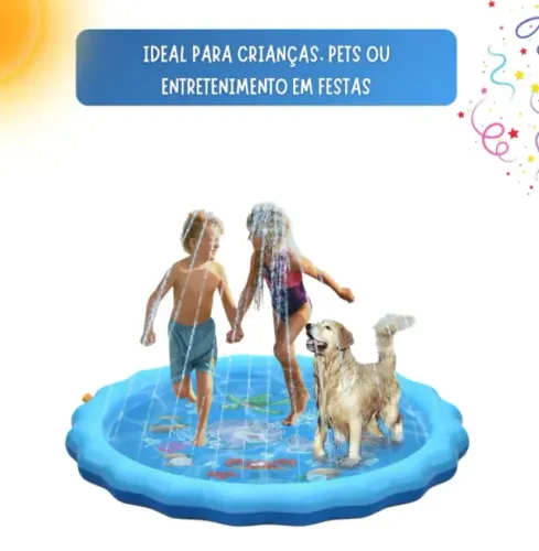 Piscina Chafariz Redonda Infantil Inflavél Splash Sprinkler Tapete Aquático Brinquedo