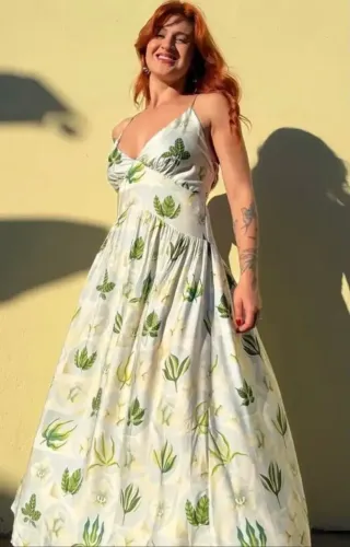 Vestido Farm Verona Floral Folhagem Original Novo Com Etiqueta
