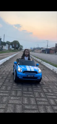 Carro elétrico infantil - Mini cooper azul
