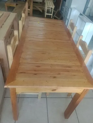 Mesa madeira eucalipto 1.80x80 envernizada