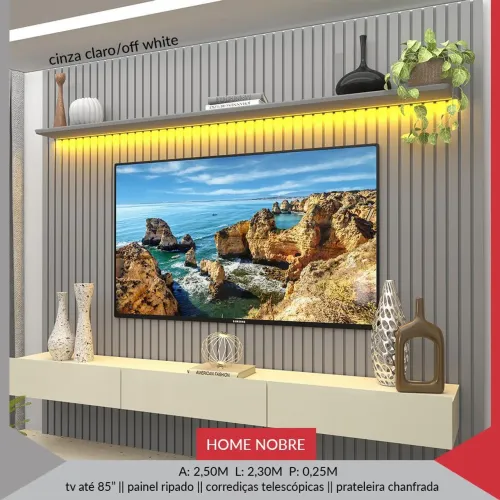 Painel ripado com nicho