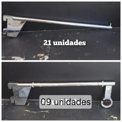 368 peças de Braços e Suportes e outros, para araras de loja de confecção, em aço inox