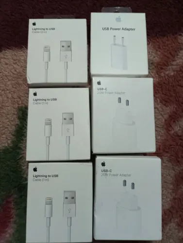 Carregador completo Apple original novo, Cabo de 1 metro e 2 metros