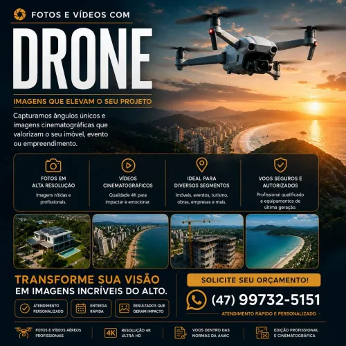 VÍDEO E FOTO COM DRONE - Imagens profissionais