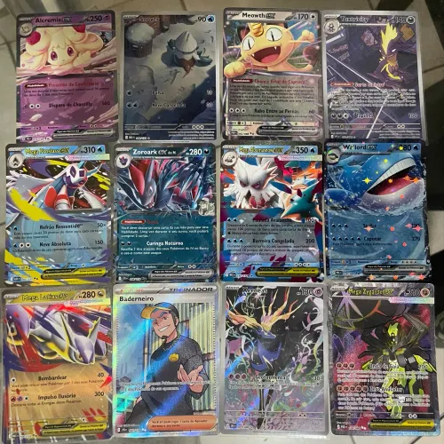 Lote 12 Cartas Pokémon Raras Full Art EX - TCG Condições NM (Near Mint)