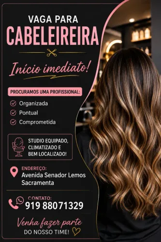 Contrata-se cabeleireira 