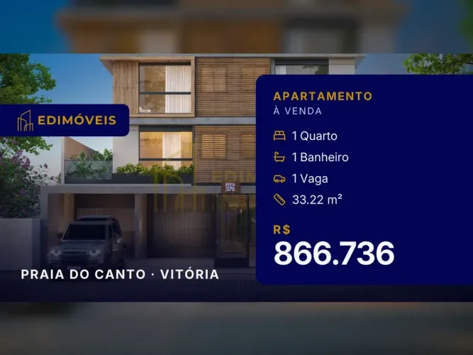 Praia do Canto: Apartamento 1 quarto, ideal para morar ou investir