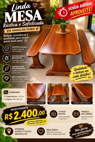Vendo mesa de angelim puro