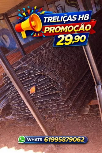 Oferta! Treliças H8 ferro 3.4 promoção peça de 6 metros a vista R$29,90