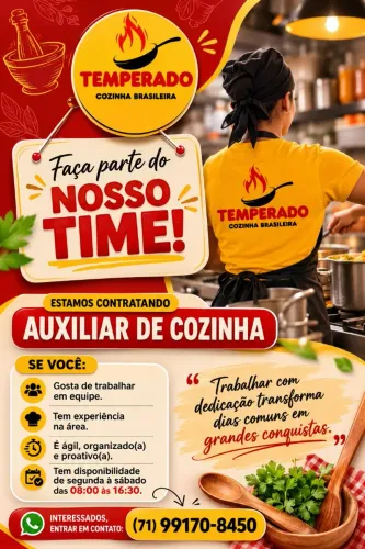 Vaga de auxiliar de cozinha