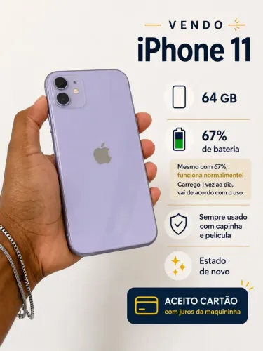iPhone 11 64GB - Lilás | Tela Original
