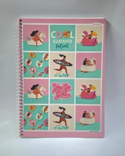 Caderno 1x1 Capa Dura Feminino 80 Folhas - Jandaia