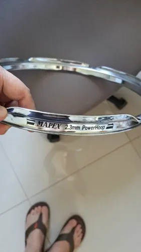 Aro mapex power hoop, 2.3 mm, 12 polegadas, 6 afinações.