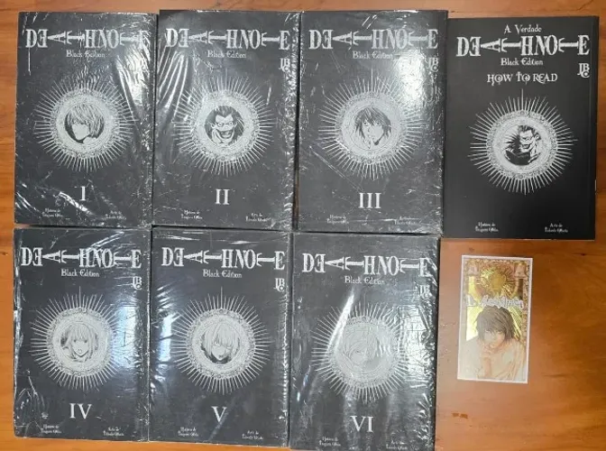 Death Note Black Edition Coleção Completa Vol 1 a 6 + How to Read (Guia) + Carta L