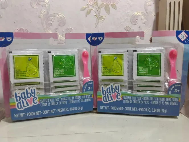 Lote Comida em Pó para Boneca Baby Alive 16 Sachês Lacrada Antiga