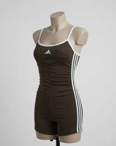Macaquinho marrom estilo Adidas - Tam. P