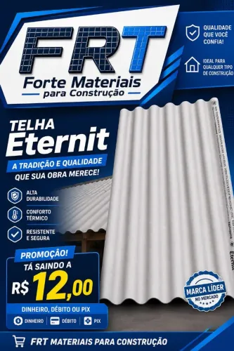 SUPER PROMOÇÃO ! TELHA VOGATEX 1,22X50 ETERNIT APENAS R$12,00