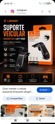 Suporte veicular magnetico
