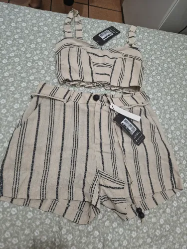 Conjunto Flor de Lis original Linho Puro! Tamanho 40 