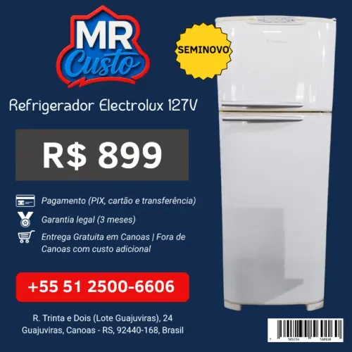 Geladeira Electrolux Seminova | Revisada e Testada, com Garantia e Frete Grátis | MR Custo