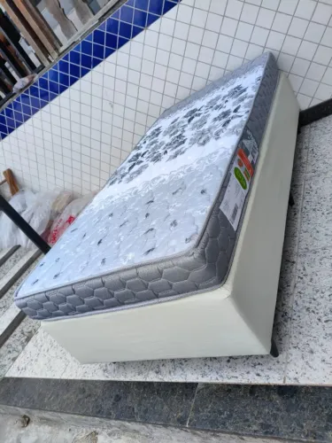 Conjunto cama box com Colchão Solteiro espuma d33, Aceito cartão entrego!