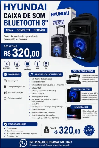 Caixa de Som Bluetooth Hyundai