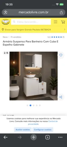 Gabinete banheiro novo