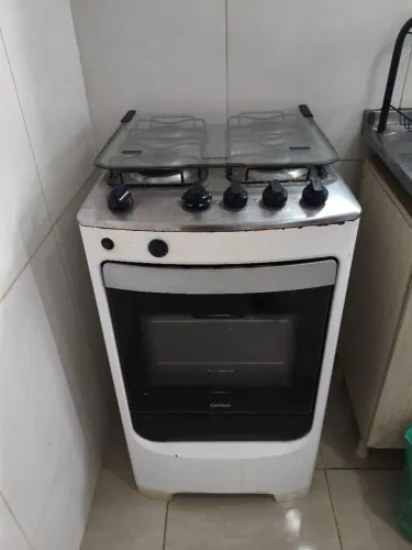 Fogão Consul 4 Bocas CFO4NAB com Forno e Tampa de Vidro - Branco