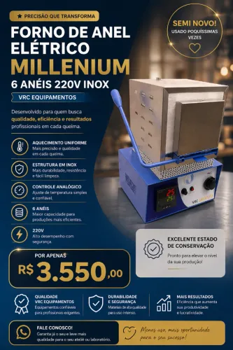 Forno De Anel Eletrico Millenium 6 Aneis 220v Inox - Vrc Equipamentos