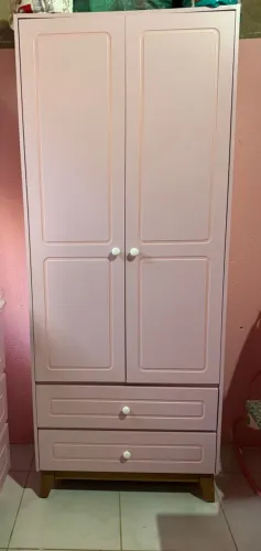 Quarto completo bebê, guarda roupa, berço vira cama com colchão e cômoda 
