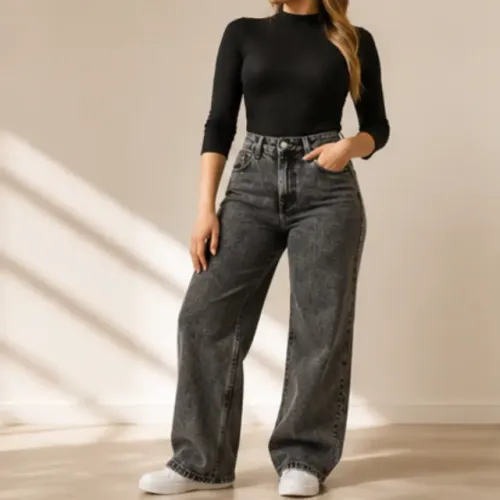 CALÇA JEANS WIDE LEG