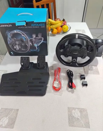 Volante Warrior Artaxes JS090 com Force Feedback + Pedais | PC/PS3/PS4/Xbox One/Switch