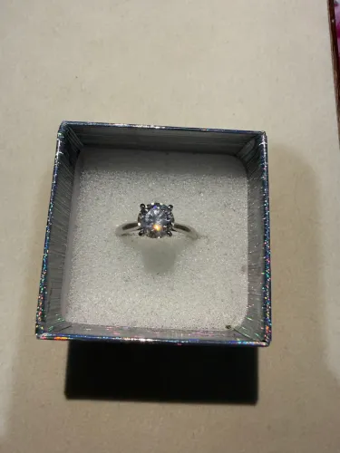 Anel em Prata Moissanite 8mm tamanho 18