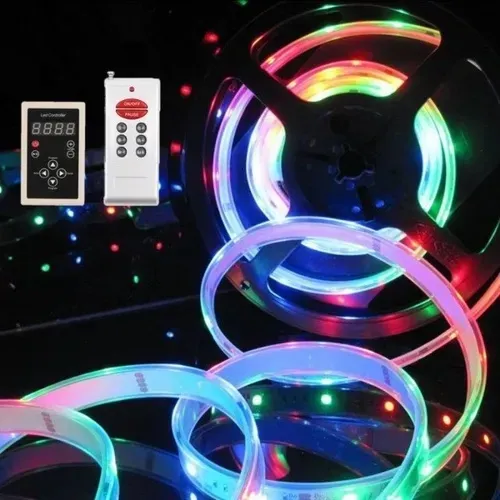 Fita de LED 6803 Digital Cor Rgb 133 Efeitos Croma 5 Metros + Fonte