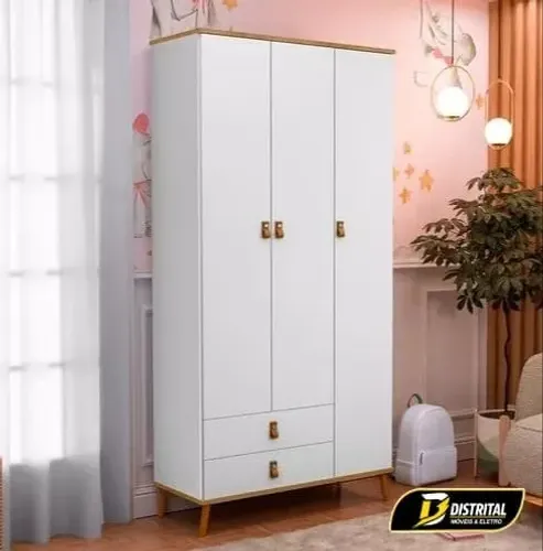 Guarda Roupa Jujuba Infantil 3 Portas 2 Gavetas Pronta Entrega