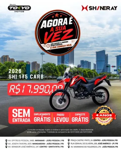 SHINERAY NEW SHI 175 2027 Carburada - Sem Entrada em até 48x - 24x Nos Cartões