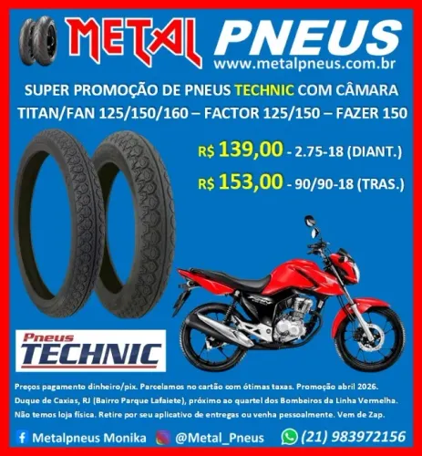 Pneus Technic Titan Fan Factor Fazer Yes GSR - Novos Com Garantia
