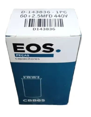 CAPACITOR EOS DE 60+2,5MFD POR 440V MODELO D-143836